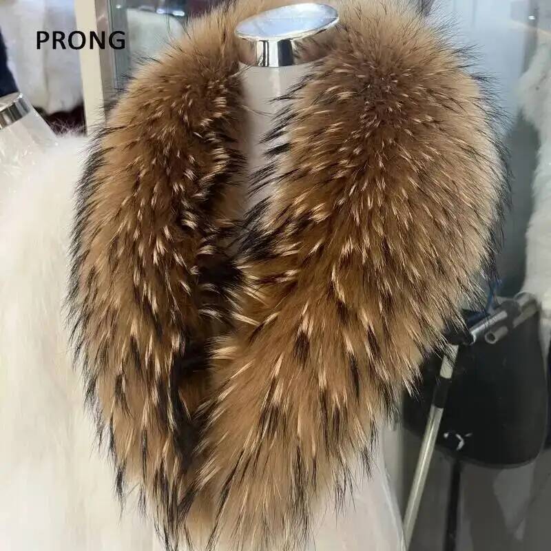 Shawl Wrap Winter - 天然アライグマの毛皮の襟,女性用,本物の毛皮のスカーフ,豪華なネックウォーマー,毛皮のショール,ラップスカーフ,男性用コート,ジャケット,毛皮の襟,冬
