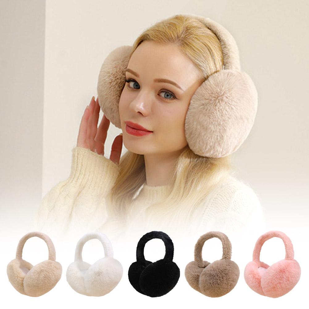 Earmuffs Foldable - ファッション冬暖かいイヤーマフふわふわイヤーマフ女性用ソフトぬいぐるみイヤーマフ女の子男の子寒い天候用イヤーウォーマー折りたたみ式イヤーフラップ