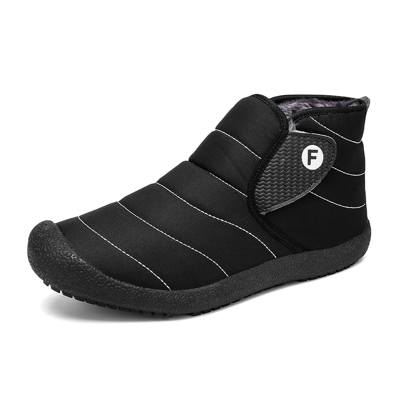 Waterproof Winter Boot - 防水冬のブーツ男性用暖かい豪華なスノーブーツメンズアンクルブーツファッション黒カップルプラットフォーム滑り止め冬靴
