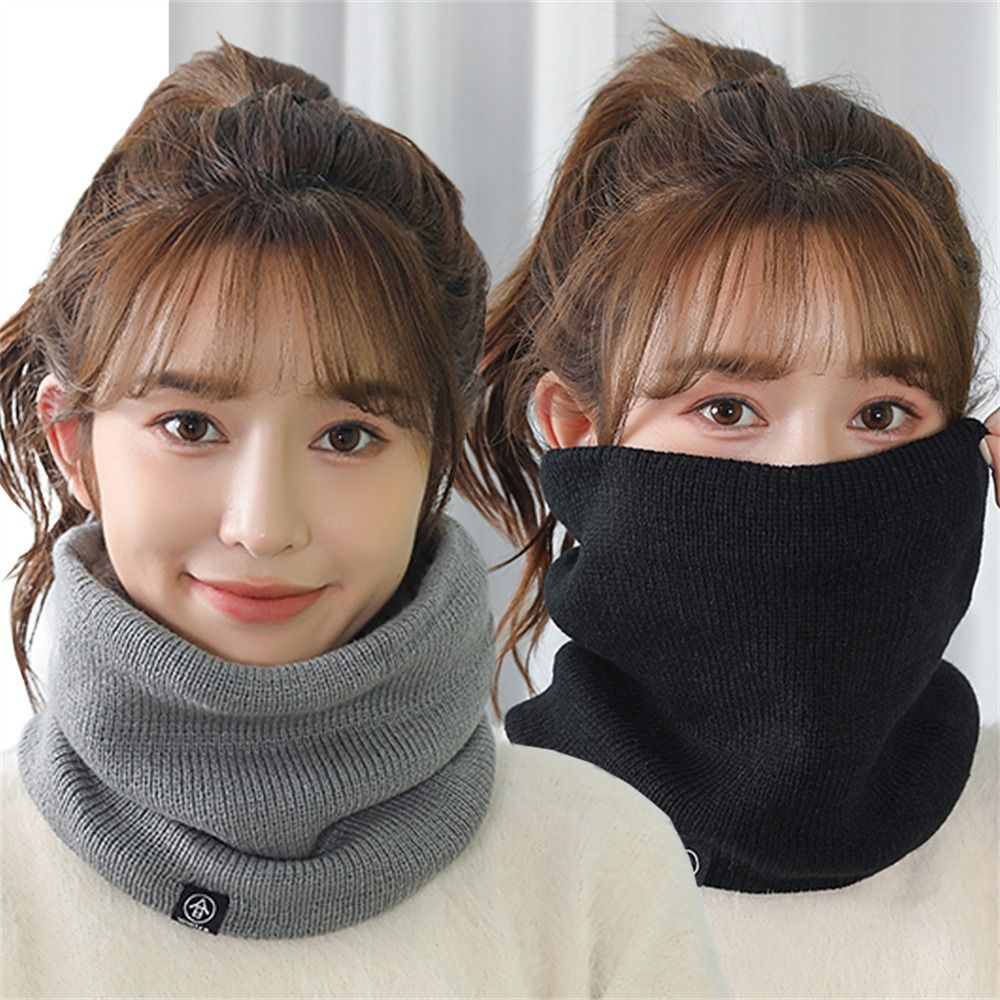 Wool Scarf Men - ファッションソフトニットネックウォーマー厚みのある裏地保温ネックスカーフウールファー防寒襟女性男性
