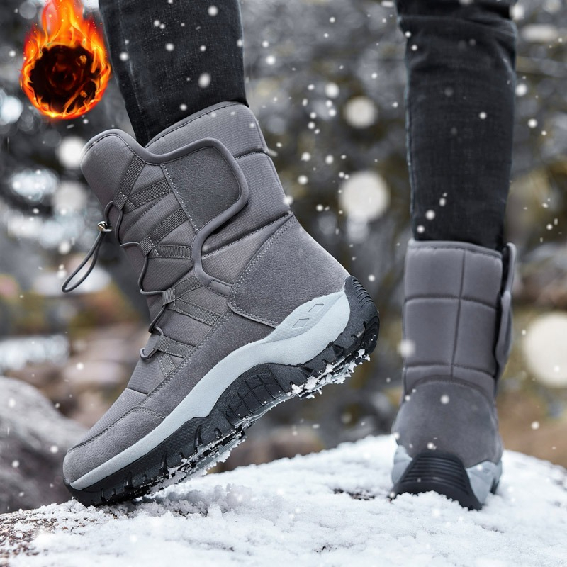 Waterproof Winter Boot - MAIJIAKA ブランドメンズ冬靴ノンスリップハイキングブーツ男性作業アンクルブーツ防水メンズブーツ暖かい豪華なカップルスノーブーツ