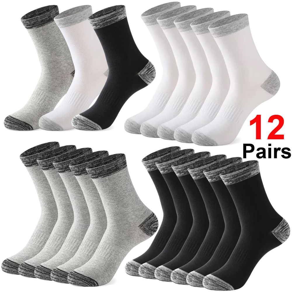 Thermal Sock Wool - 12 ペア超厚手メリノウール靴下男性男性冬熱カシミヤ靴下フリーステリーループミドルチューブソックス高品質