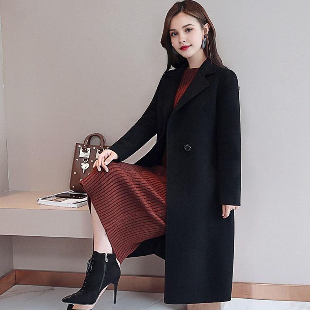 Wool Coat Peacoat - レディースウールコート 無地 ロングジャケット レディースウールピーコート ミドル丈オーバーコート カジュアル