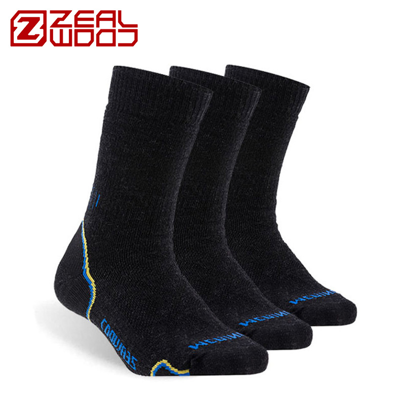Thermal Sock Wool - Zealwood-男性と女性のための厚いメリノウールスポーツソックス、暖かいサーマルソックス、屋外ハイキング、トレッキング、寒い雪、冬、1ペア、3ペア