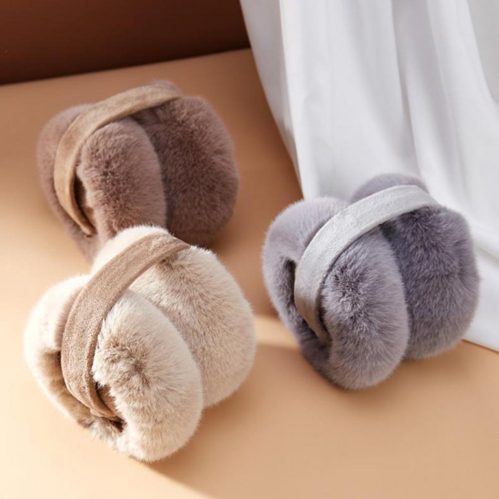 Earmuffs Foldable - 女性用の豪華な折りたたみ式イヤーマフ,調節可能な長さ,滑り止め,ヘッドバンド,スキー,冬