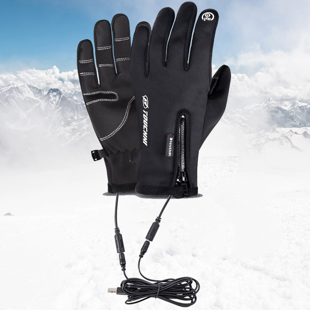 Touch Screen Gloves - USBタッチスクリーン付き電気温水手袋,加熱ハンドウォーマー,男性と女性のためのサーマル加熱手袋,暖かい冬