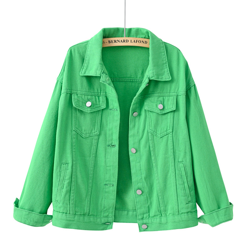 Down Jacket Packable - 女性のための無地のデニムコート,春と秋の服,ルーズフィット,パープル,学生,カジュアル,白,ピンク,黄色,赤,黒