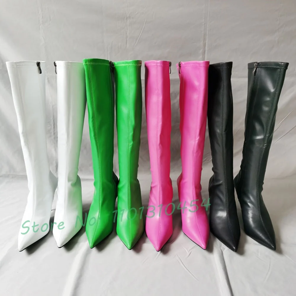 Waterproof Winter Boot - 女性のための非常に先のとがったニーハイブーツ,セクシーなロングブーツ,防水冬ブーツ,クールなハイヒール,ジッパー付きの新しい靴,ピンク,ホット,新しい