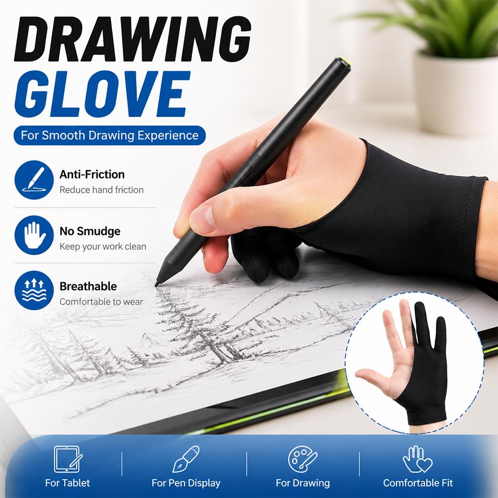 Touch Screen Gloves - 描画用手袋 アンチタッチスクリーンアーティストグローブ 通気性のある弾性防汚手袋 デジタルペイント用ユニバーサル グラフィックタブレット用