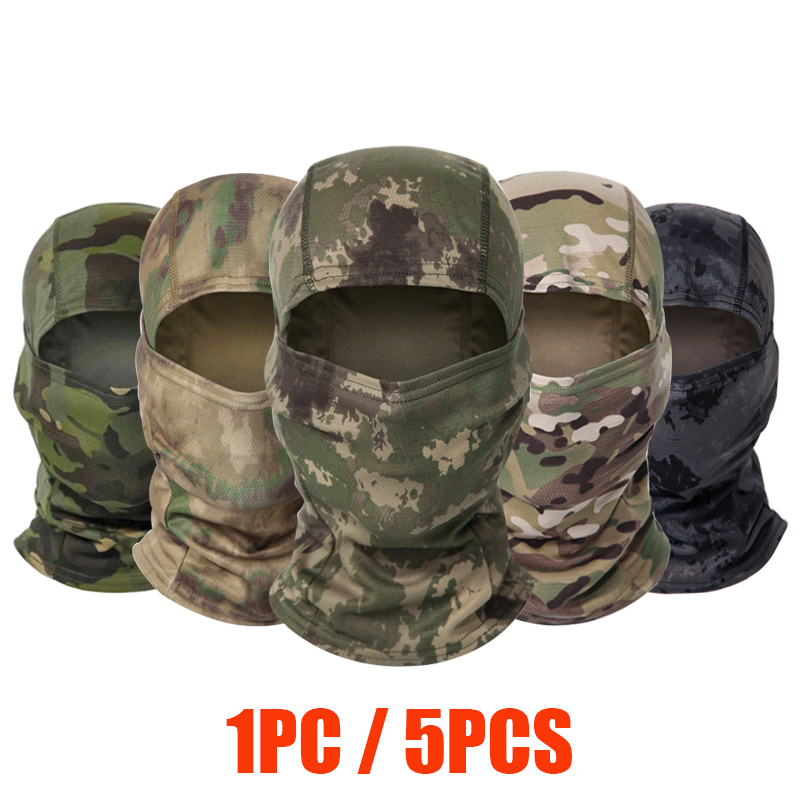 Balaclava Ski Mask - 1pc/5pcs 伸縮性のある通気性のあるバラクラバキャップユニセックス自転車オートバイヘルメットインナーキャップアウトドアハイキング狩猟スキーマスクスカーフ