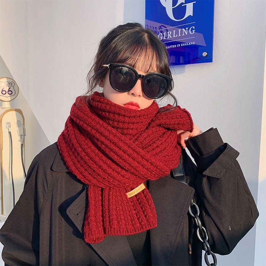 厚手のケーブルニット暖かいカシミヤスカーフネッカチーフ冬用ロ - Wool Scarf Men のレビューと価格