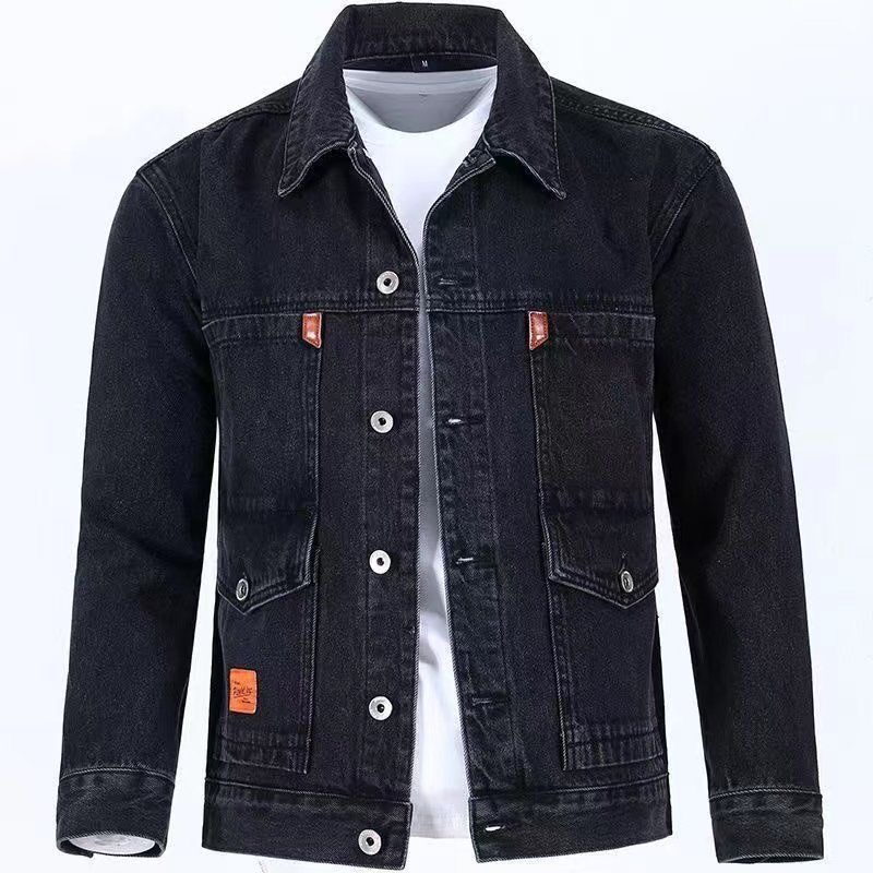男性用無地デニムジャケット,新しい春と秋のトレンド,快適でカ - Down Jacket Packable のレビューと価格