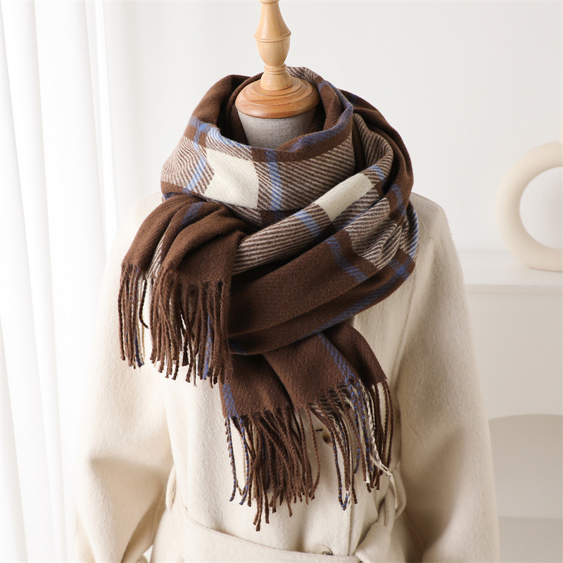 2025年新作冬物 レディース チェック柄 カシミヤ スカー - Cashmere Pashmina Wrap のレビューと価格