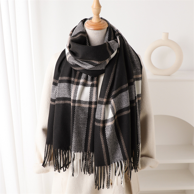 2025年新作冬物 レディース チェック柄 カシミヤ スカー - Cashmere Pashmina Wrap のレビューと価格
