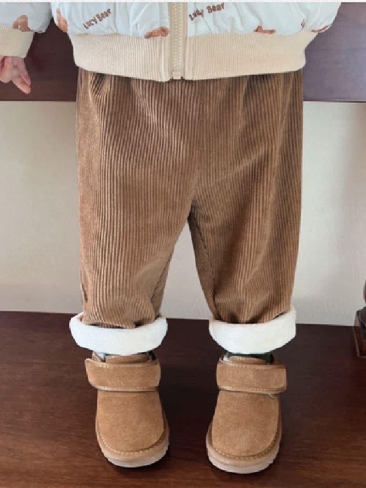 秋冬フリース裏地付きコーデュロイストレートレッグカジュアルパ - Corduroy Pant Warm のレビューと価格