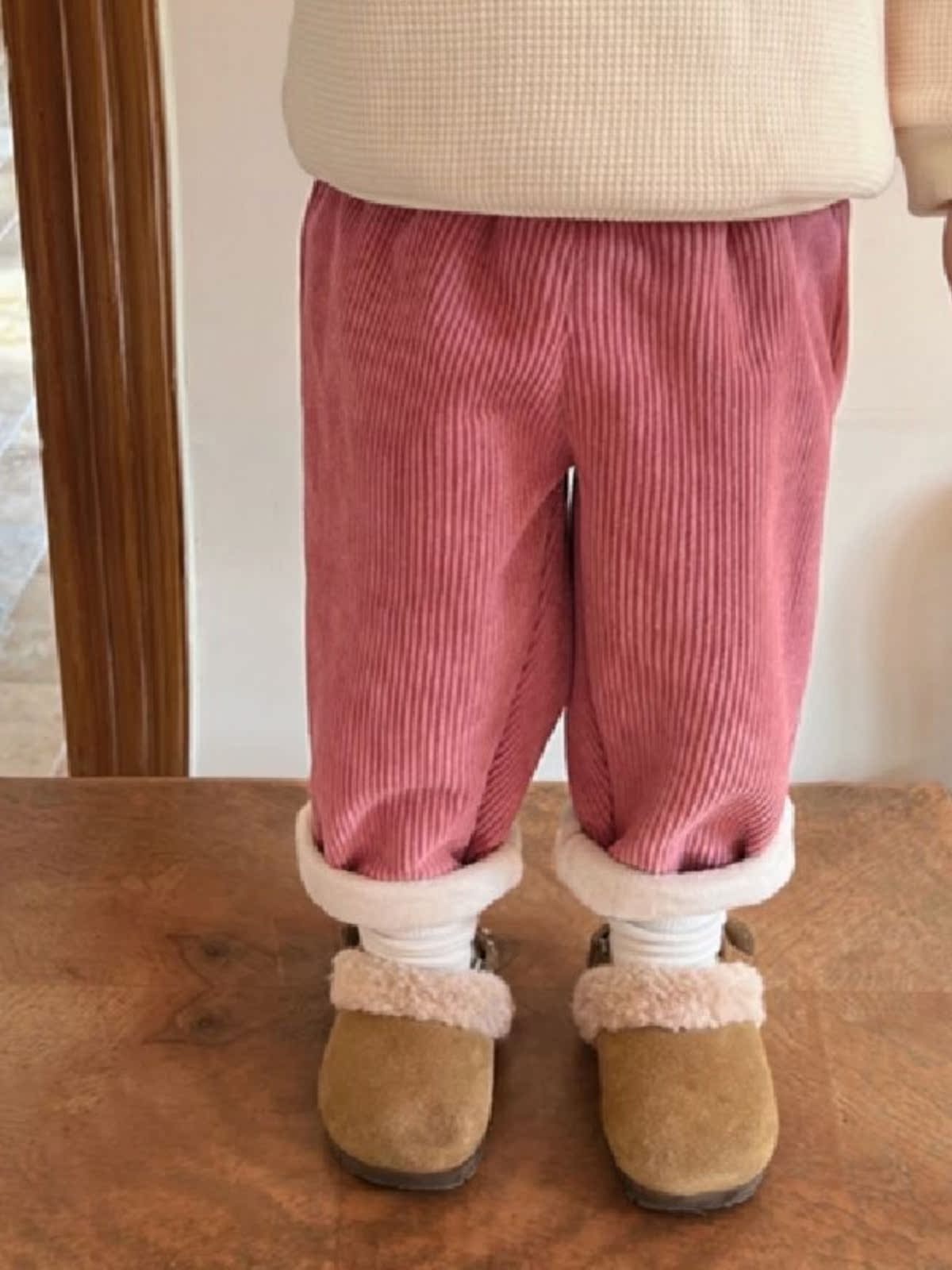 秋冬フリース裏地付きコーデュロイストレートレッグカジュアルパ - Corduroy Pant Warm のレビューと価格