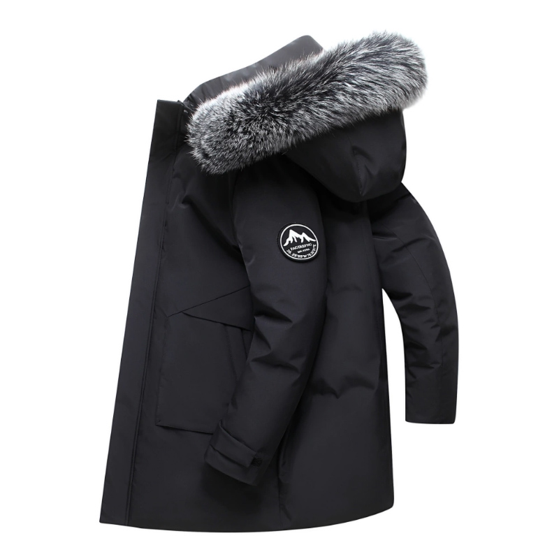 秋冬男性防風ダウンジャケットコートメンズウォームホワイトダッ - Down Jacket Packable のレビューと価格