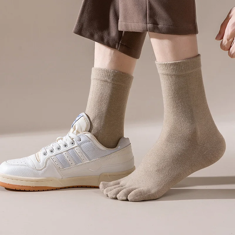 メンズウール五本指ソックスショート厚手ソリッド吸汗性ビジネス - Thermal Sock Wool のレビューと価格