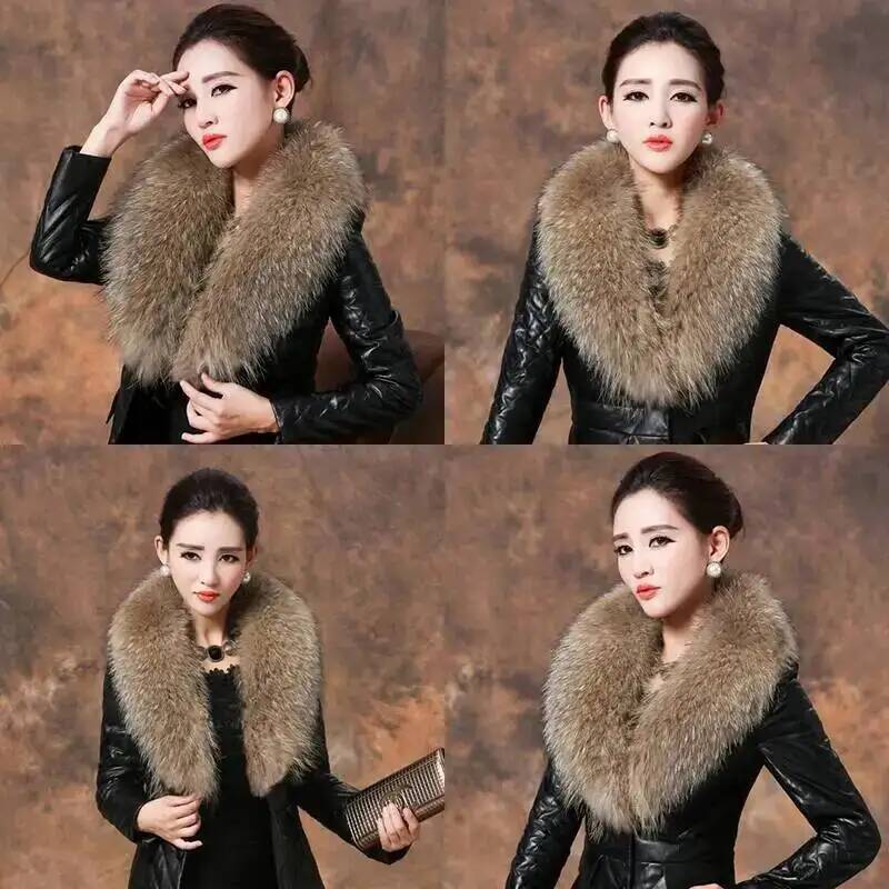 天然アライグマの毛皮の襟,女性用,本物の毛皮のスカーフ,豪華 - Shawl Wrap Winter のレビューと価格
