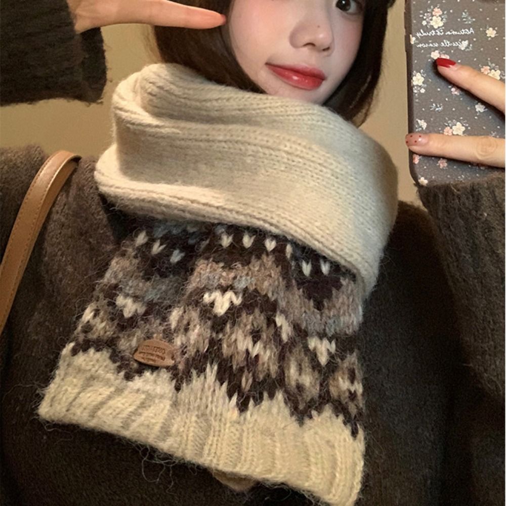 クラシックウールジャカードニットスカーフ厚手冬用カシミヤスカ - Wool Scarf Men のレビューと価格