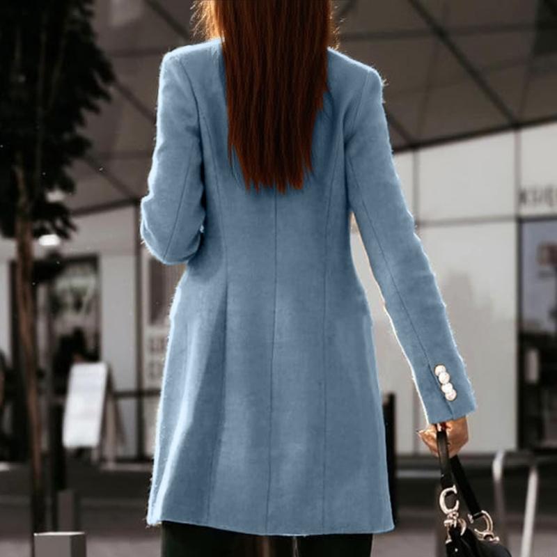 831A レディース秋冬ウールコートダブルブレストミディピー - Wool Coat Peacoat のレビューと価格