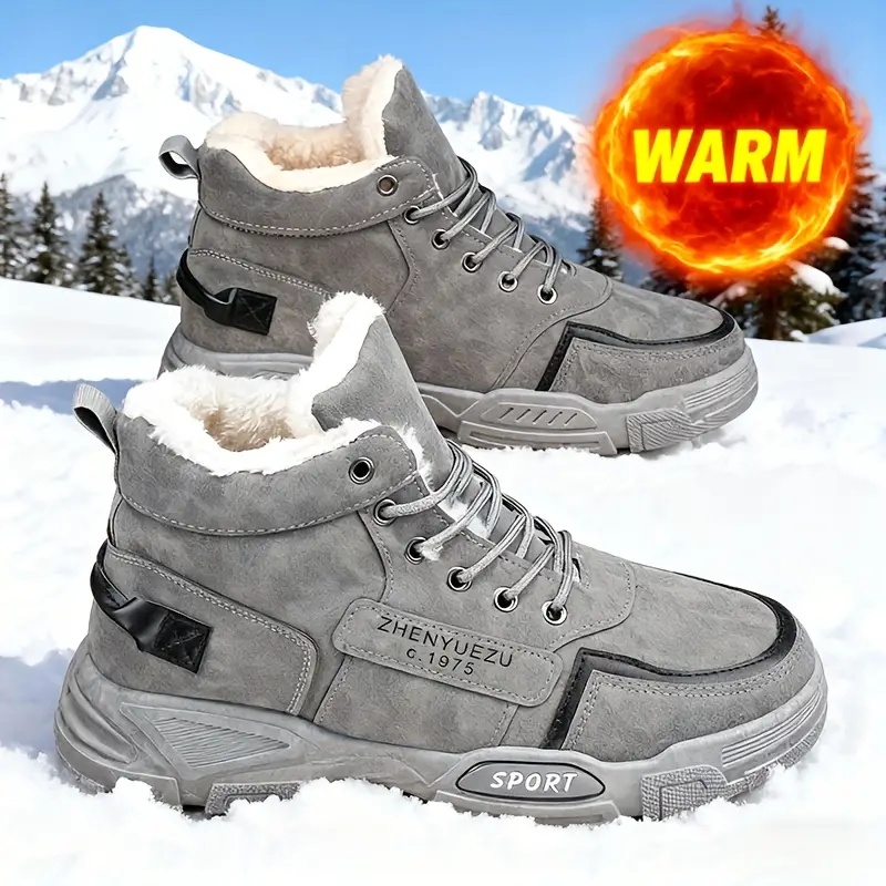 メンズ秋冬用ハイカット大型アウトドアスノーブーツ、暖かさと快 - Waterproof Winter Boot のレビューと価格