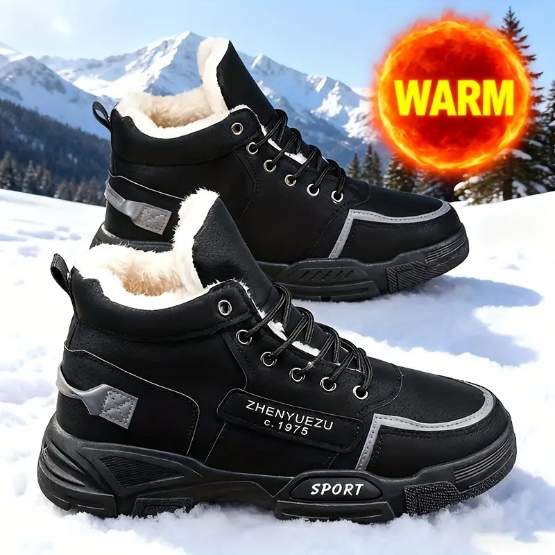 メンズ秋冬用ハイカット大型アウトドアスノーブーツ、暖かさと快 - Waterproof Winter Boot のレビューと価格