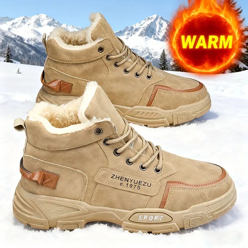 メンズ秋冬用ハイカット大型アウトドアスノーブーツ、暖かさと快 - Waterproof Winter Boot のレビューと価格