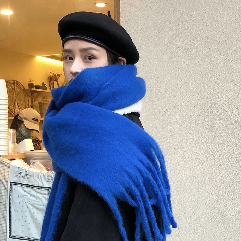 女性厚いショールラップスカーフ冬暖かいファッション無地パシュ - Shawl Wrap Winter のレビューと価格