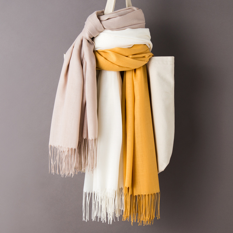 36 色薄型模造カシミヤタッセル女性スカーフショールラップ女 - Cashmere Pashmina Wrap のレビューと価格