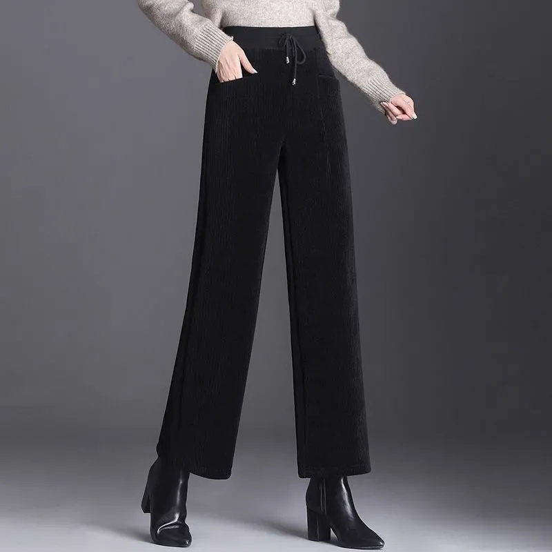 女性用ワイドレッグコーデュロイパンツ,伸縮性のあるハイウエス - Corduroy Pant Warm のレビューと価格