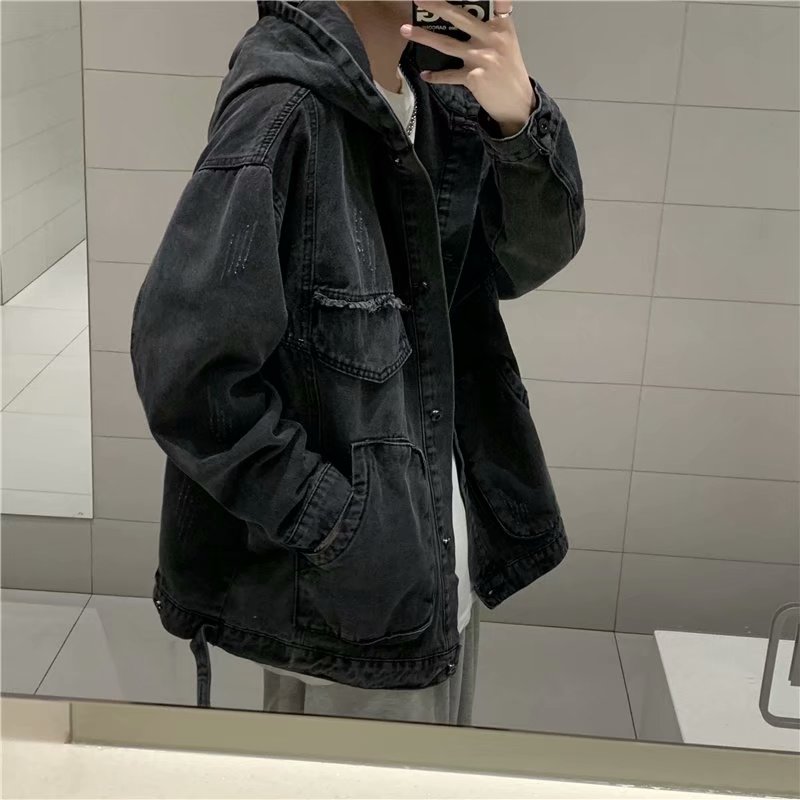 男性固体服春秋の新韓国ファッション多用途大ポケットフード付き - Down Jacket Packable のレビューと価格