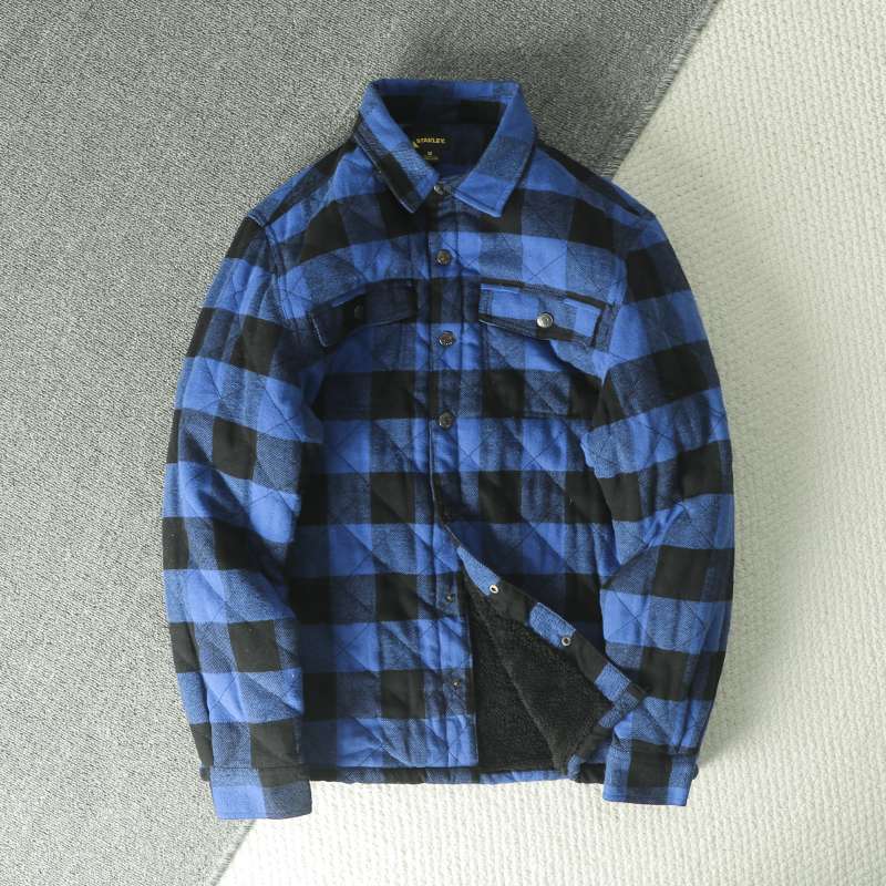 秋冬メンズチェック柄フランネルフリースシャツジャケット、胸ポ - Flannel Shirt Lined のレビューと価格