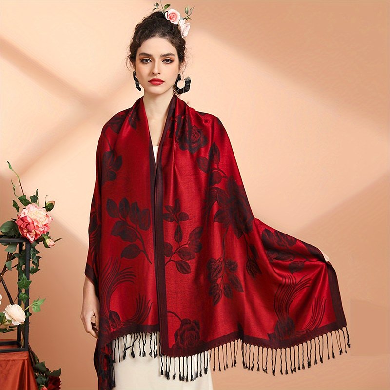 女性用タッセル付き厚手カシミヤブランケット、パシュミナラップ - Cashmere Pashmina Wrap のレビューと価格