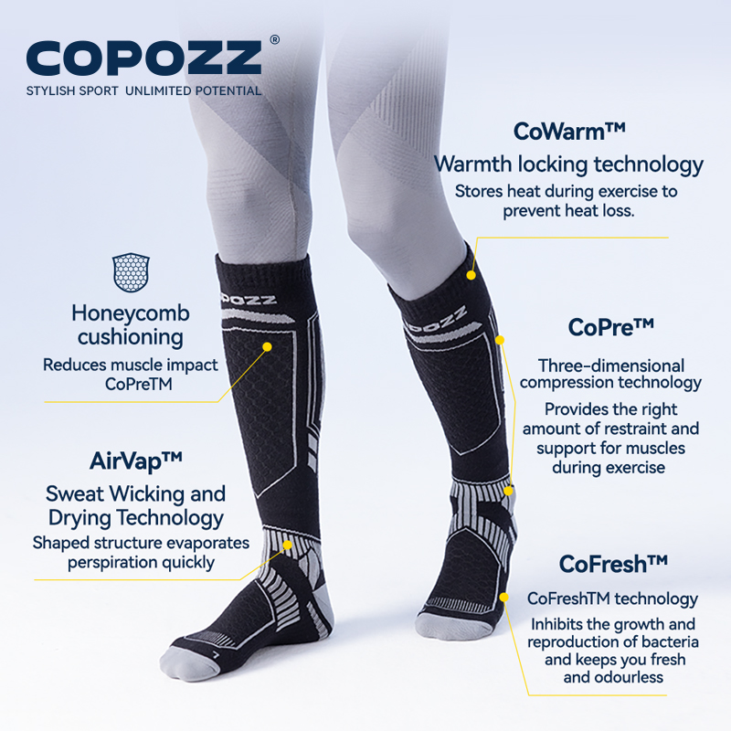 COPOZZ メリノウール冬スキーソックス男性女性サーマルニ - Thermal Sock Wool のレビューと価格