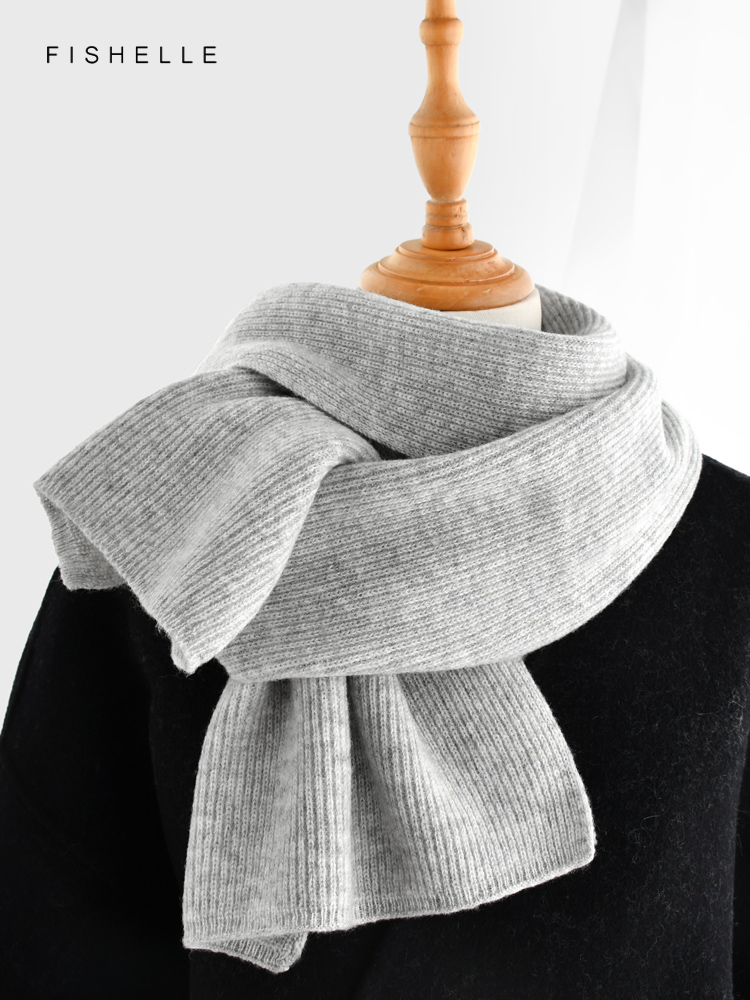 男性と女性のための灰色のモノクロカシミヤスカーフ,ウールスカ - Wool Scarf Men のレビューと価格