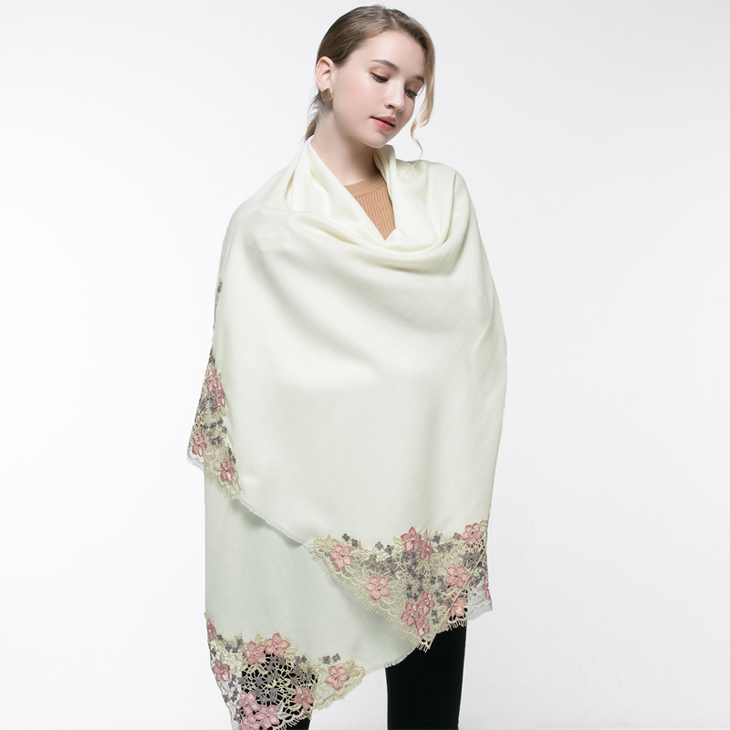 100% リアルウールピンクスカーフ女性のための冬のファムシ - Cashmere Pashmina Wrap のレビューと価格