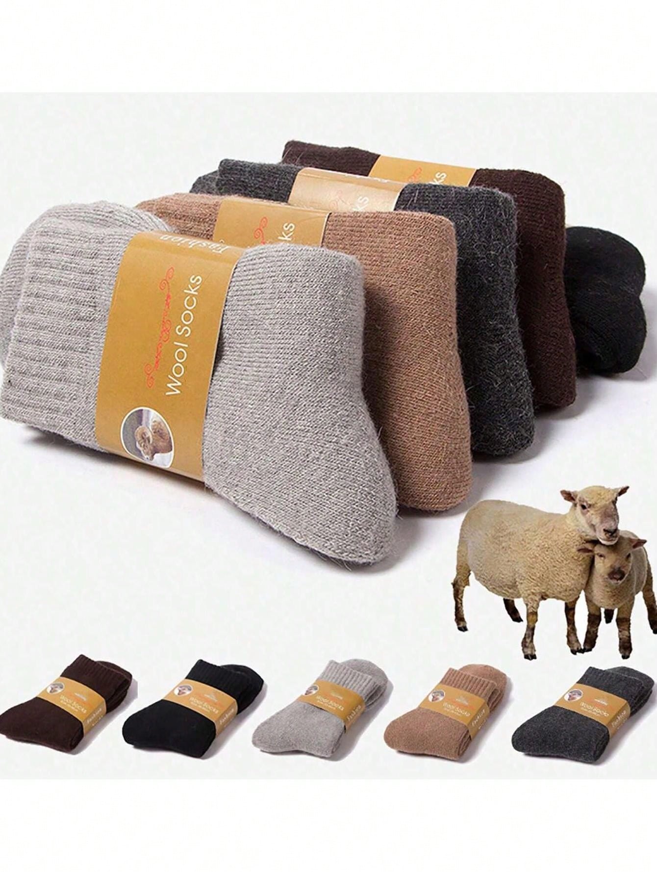 1 ペア冬暖かい女性靴下メリノウール男性超厚い固体に対して寒 - Thermal Sock Wool のレビューと価格