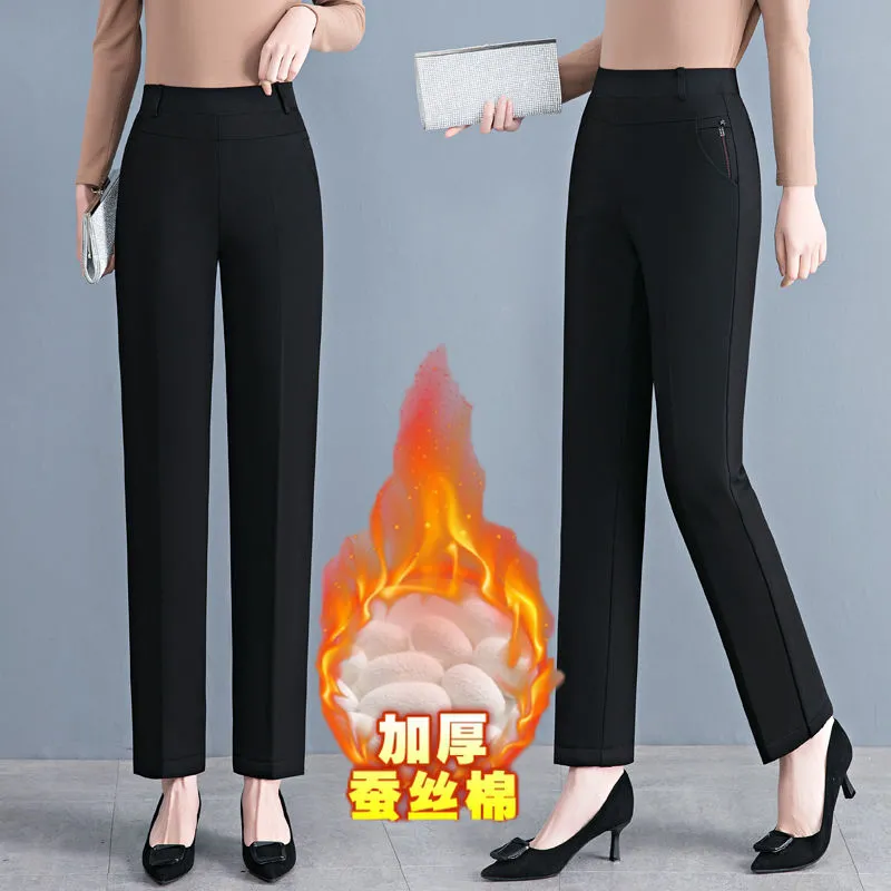 ストレート脚パンツ女性秋/冬2022New女性着用高すべてマ - Corduroy Pant Warm のレビューと価格