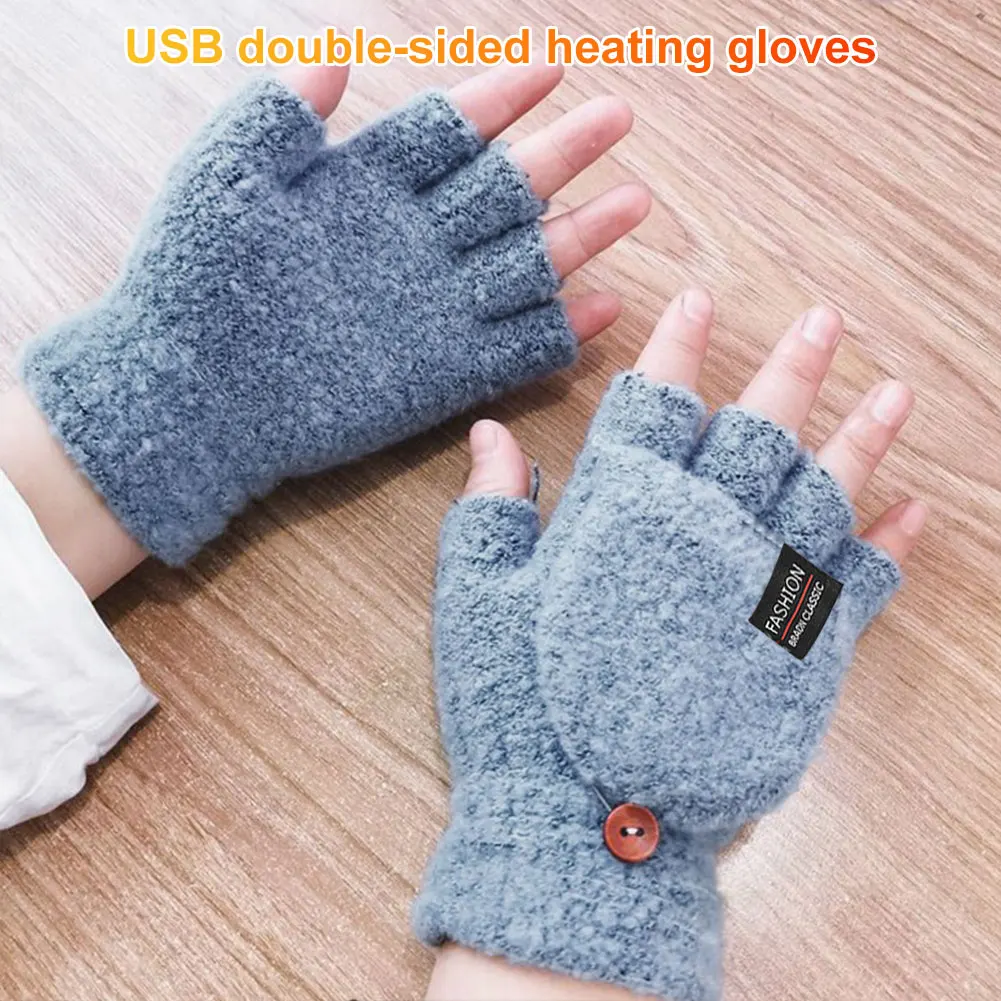 USB 電熱手袋冬屋外サーマルタッチスクリーンフルハーフフィ - Touch Screen Gloves のレビューと価格