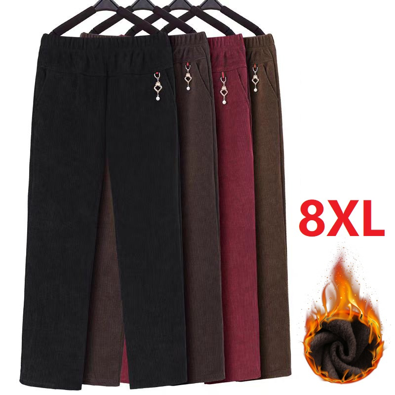 高品質コーデュロイストレートズボン女性秋冬オーバーサイズ 8 - Corduroy Pant Warm のレビューと価格