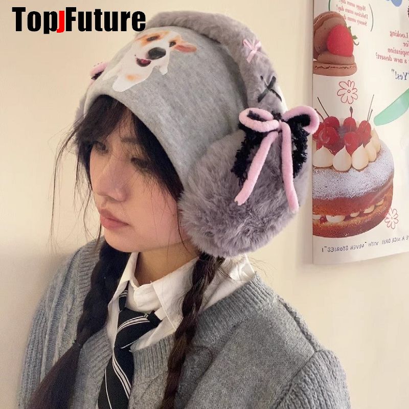 原宿 Y2k かわいい甘いロリータ弓毛皮のようなイヤーウォー - Earmuffs Foldable のレビューと価格