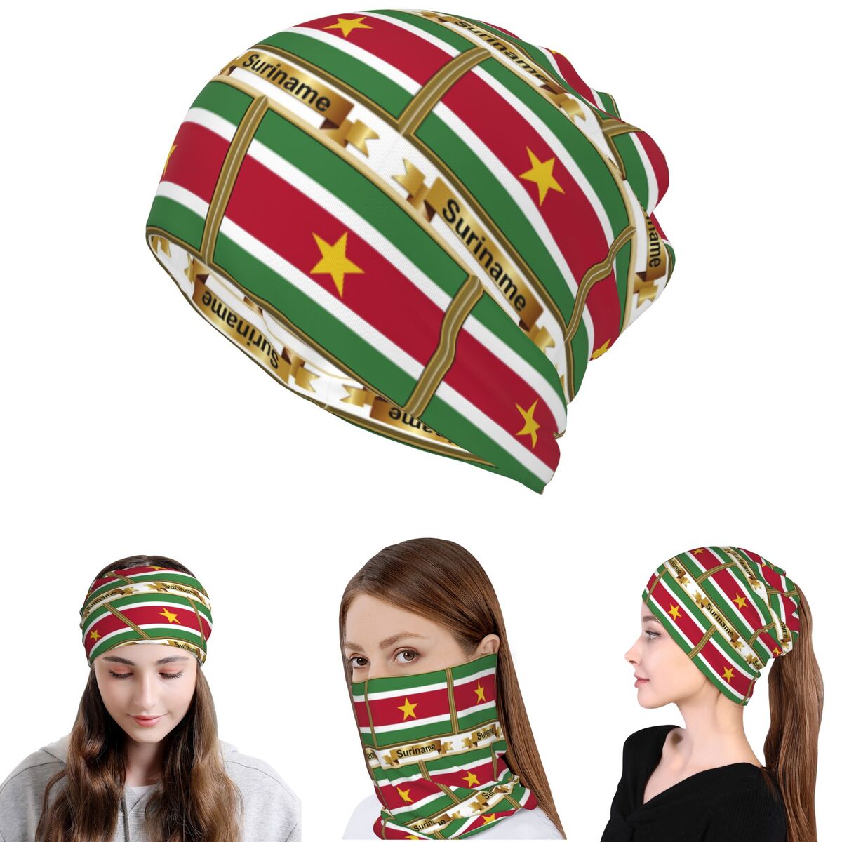 スリナム国旗製品 (N) バンダナ ネックカバー マジック  - Knit Beanie Hat Warm のレビューと価格