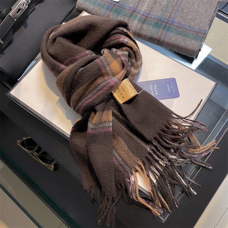 高品質純粋な 100% ウール男性スカーフソフト暖かいカシミ - Wool Scarf Men のレビューと価格
