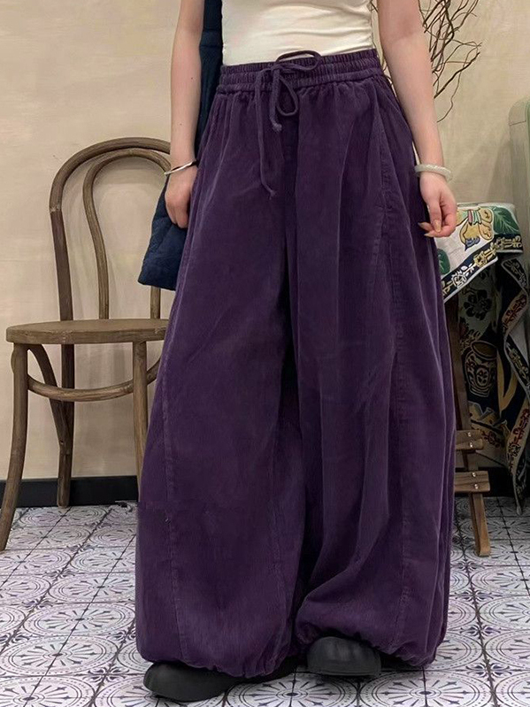 プラスサイズの女性のハイウエストコーデュロイワイドレッグパン - Corduroy Pant Warm のレビューと価格