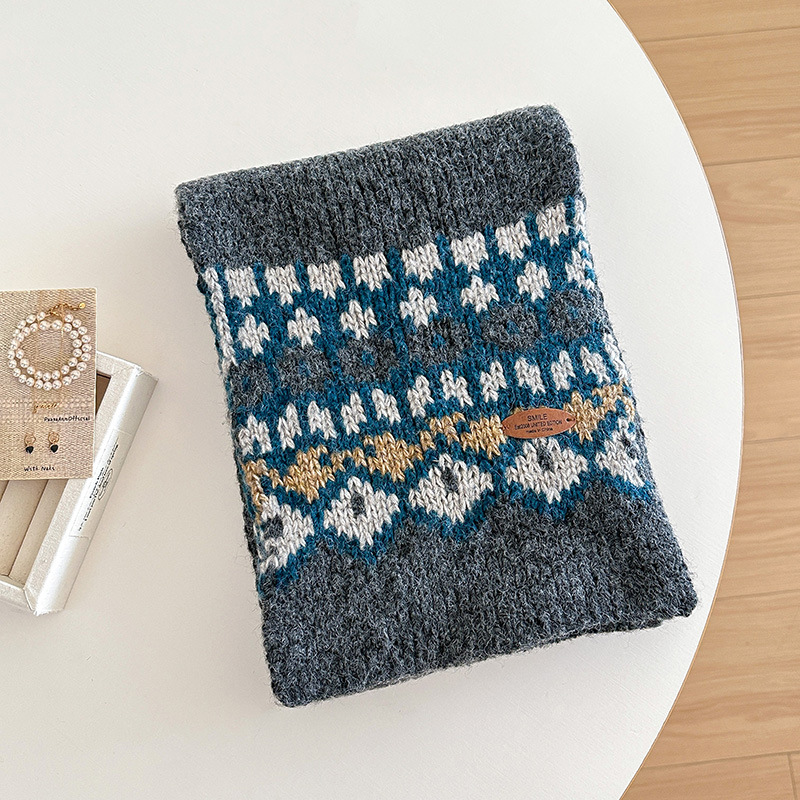 ジャカード編みの男女兼用冬用スカーフ、新しいファッション柄 - Wool Scarf Men のレビューと価格