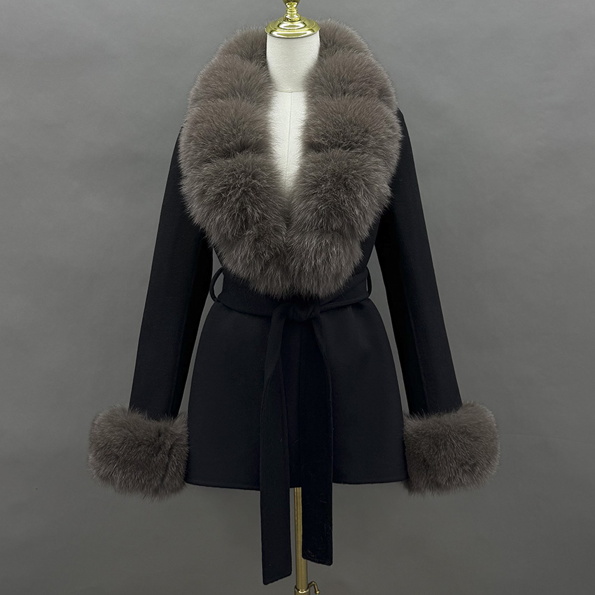 JANEFUR 2026 ウールコート本物のキツネの毛皮の襟 - Wool Coat Peacoat のレビューと価格