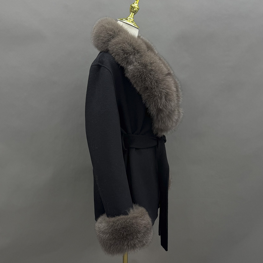 JANEFUR 2026 ウールコート本物のキツネの毛皮の襟 - Wool Coat Peacoat のレビューと価格