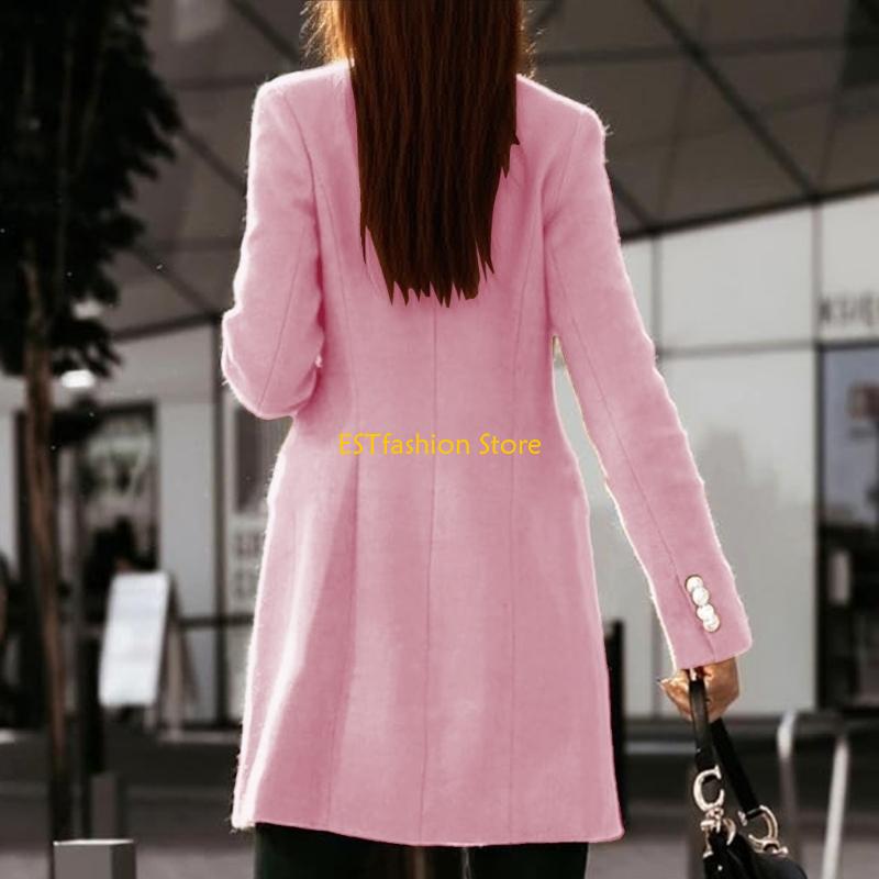 Y5GC レディース秋冬ウールコートダブルブレストミディピー - Wool Coat Peacoat のレビューと価格