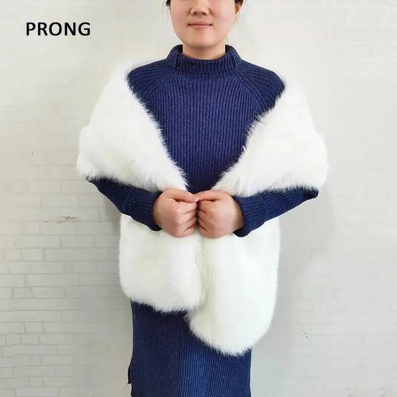 女性フェイクファーショールラップ冬豪華なウェディングケープブ - Shawl Wrap Winter のレビューと価格